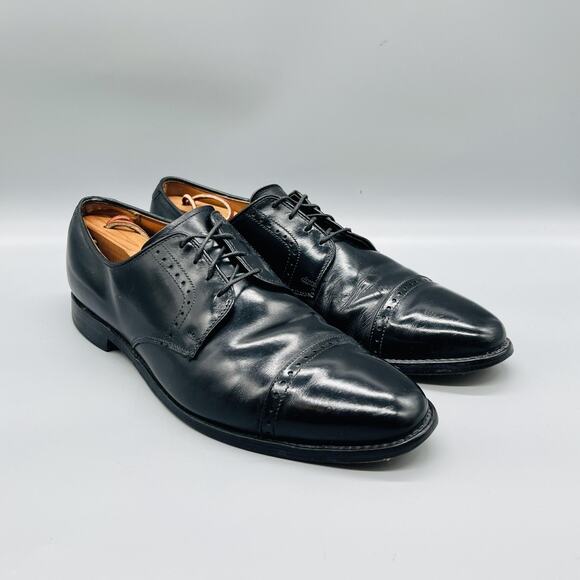 Allen Edmonds Shoes Mens 11 Black Leather Cap Toe Derby Oxford Dress Classic main image 9